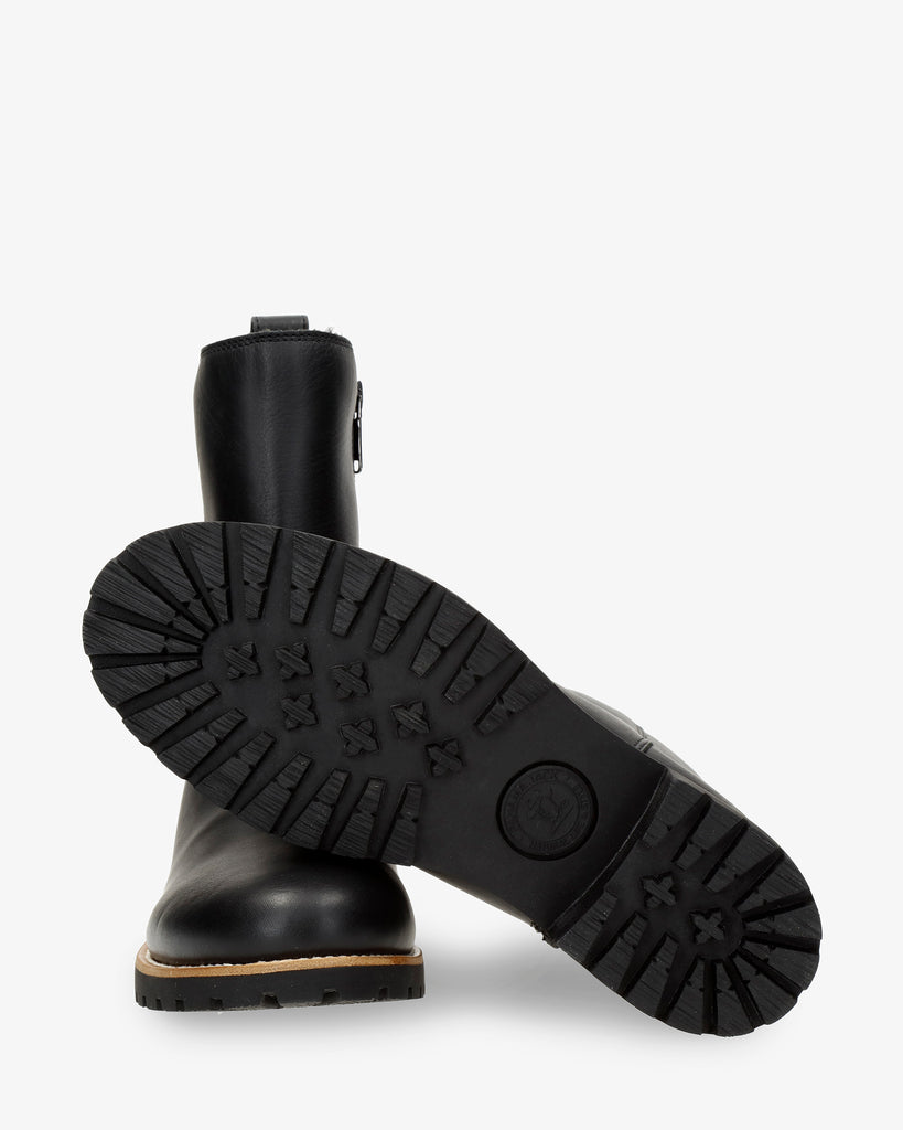 Beca Trav botas de piel con forro interior de pelo. negro