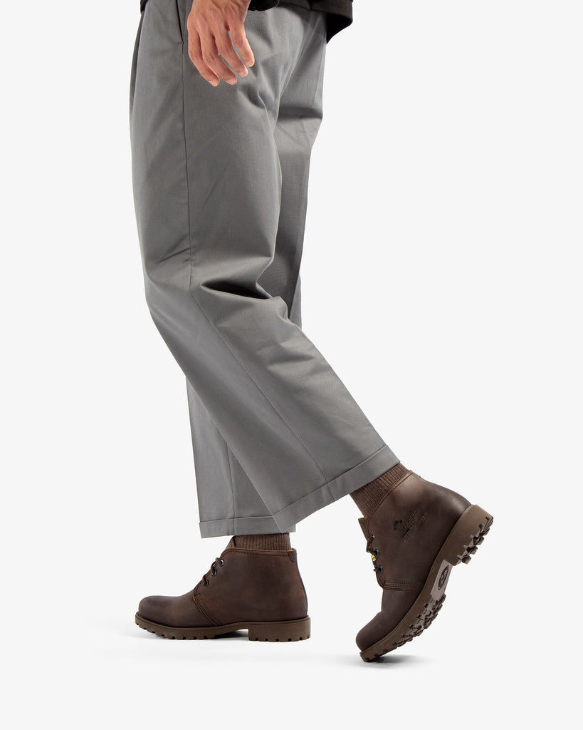 Bota Panama botines de piel con forro interior de piel. marron