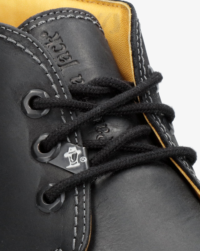 Bota Panama botines de piel con forro interior de piel. negro