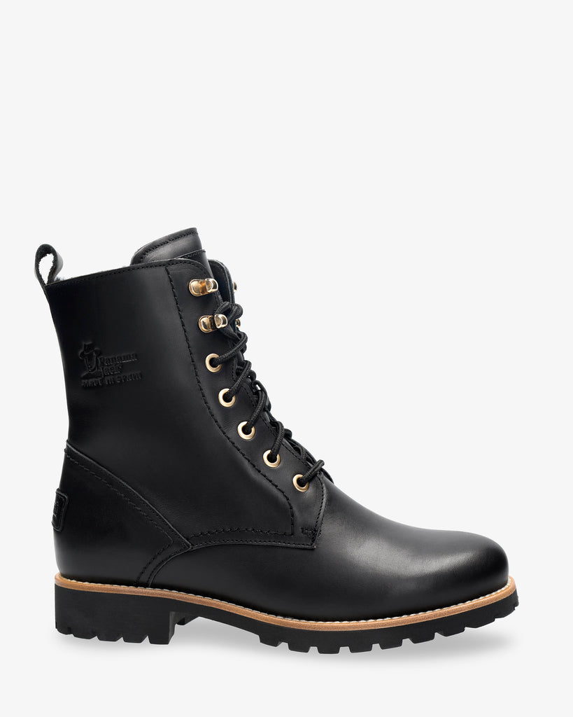 Fara Igloo Trav botas de piel con forro interior de pelo natural. negro