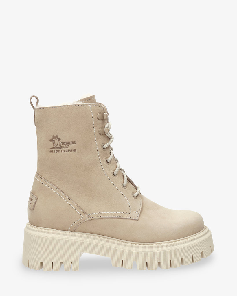 Farai botas de piel con forro interior de pelo. crudo