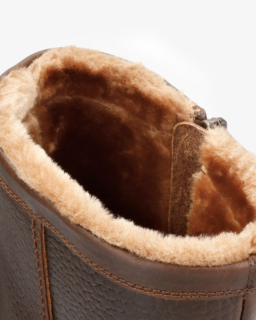 Fedro botas de piel con forro interior de pelo. cuero