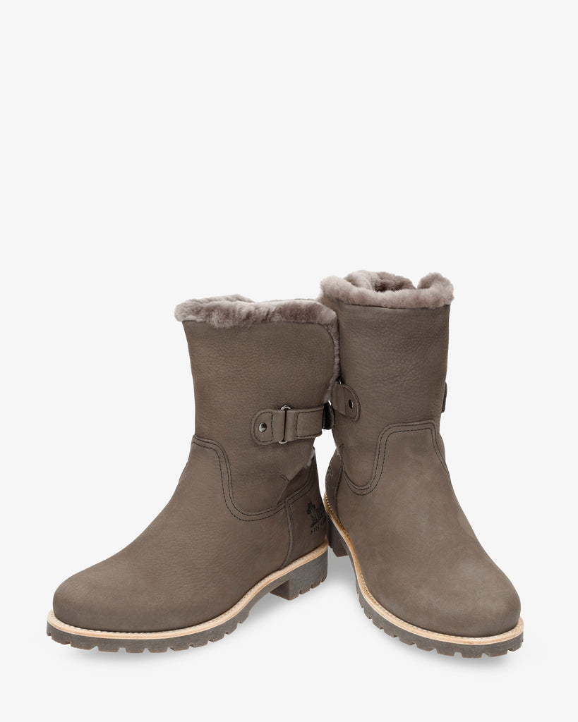 Felia Igloo botas de piel con forro interior de pelo natural. gris