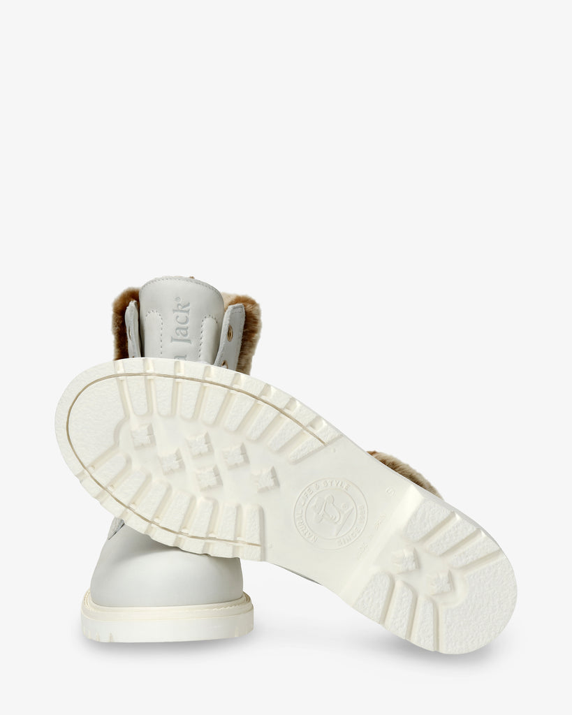 Felicia botas de piel con forro interior de piel. blanco