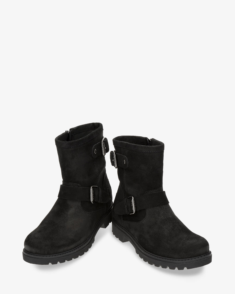 Felina botas de piel con forro interior de piel. negro