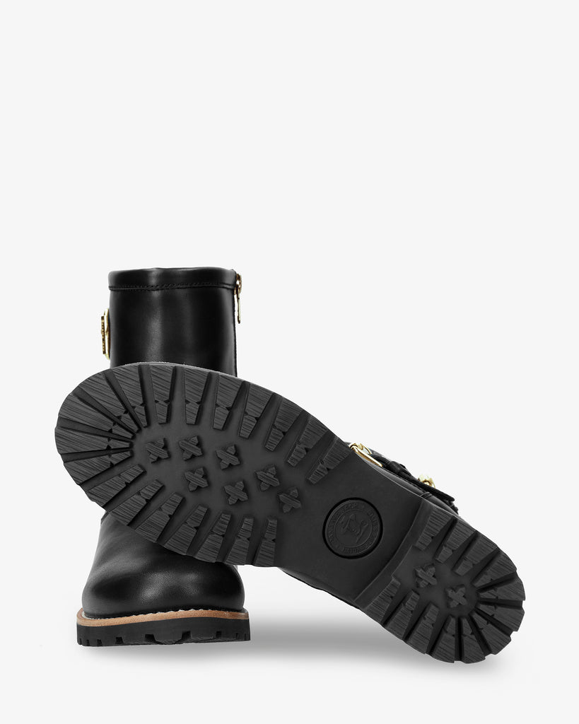 Felina Igloo Trav botas de piel con forro interior de pelo natural. negro