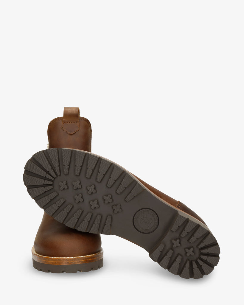 Francesca botas de piel con forro interior de pelo. cuero