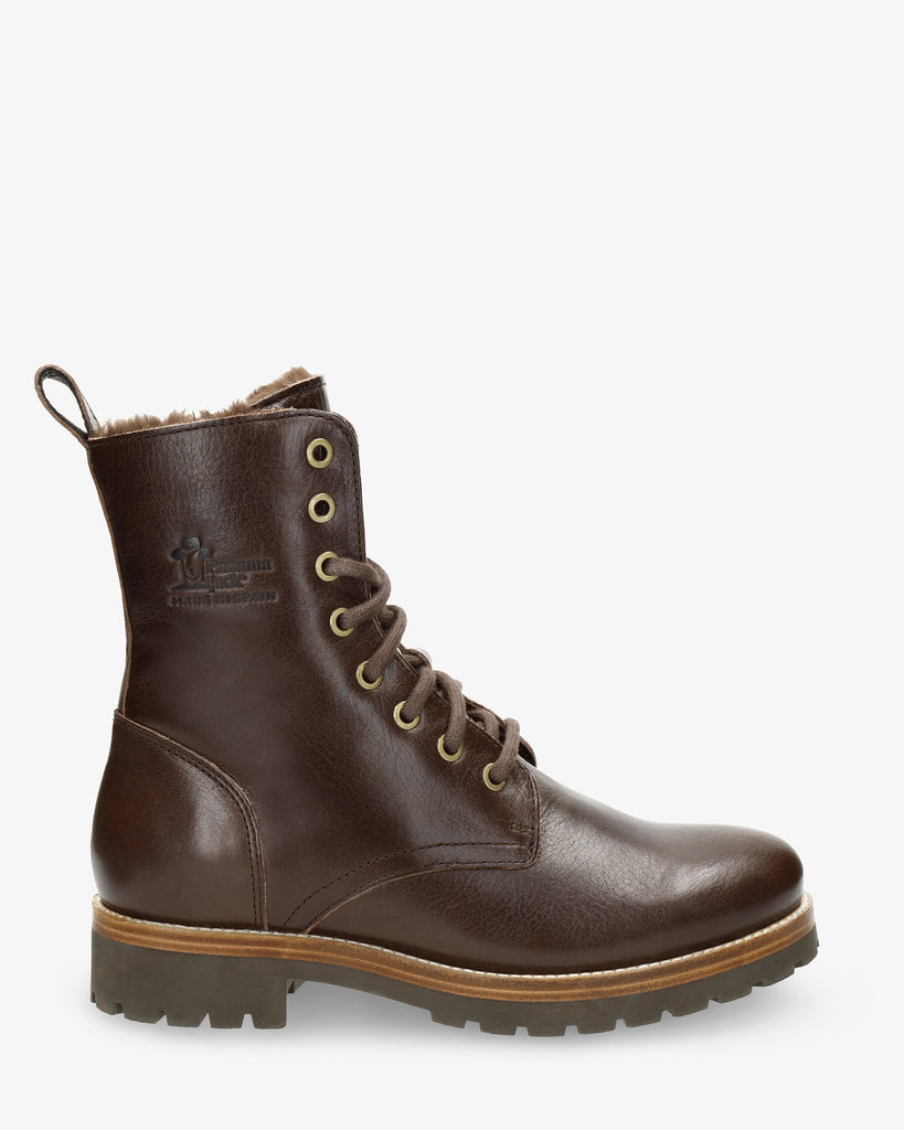 Frisia botas de piel con forro interior de pelo. marron