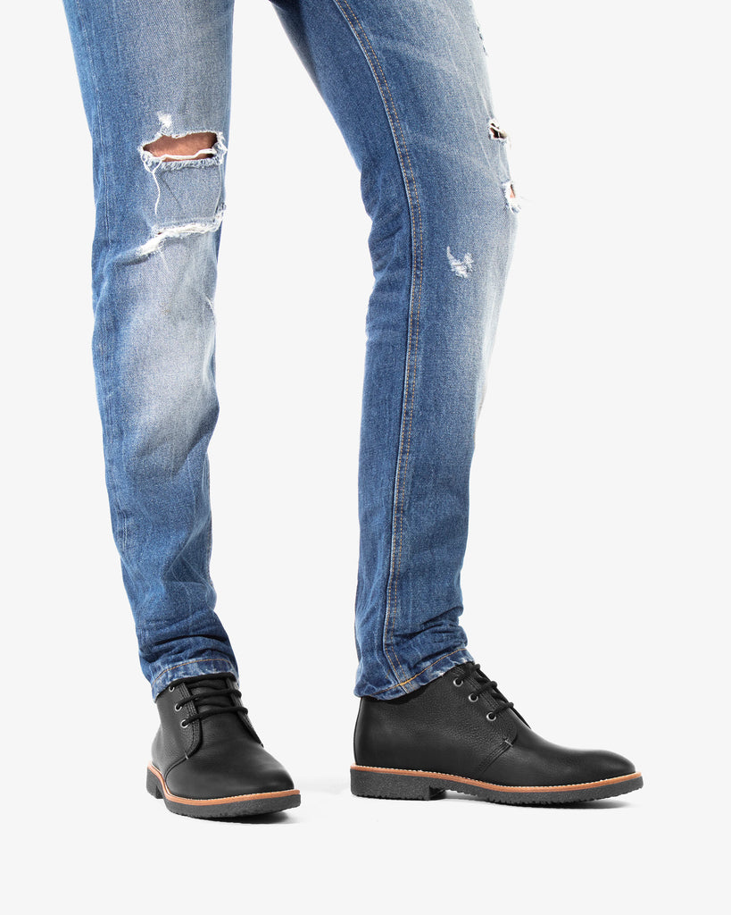 Gael botines de piel con forro interior de piel. negro