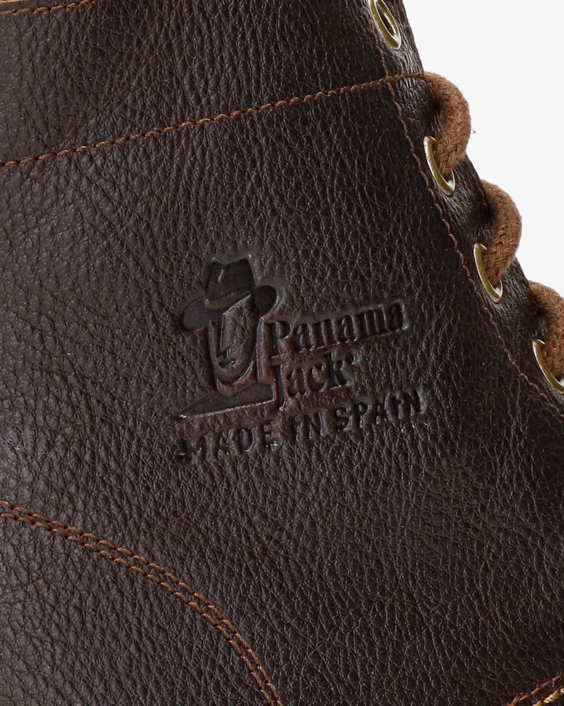 German Igloo botín de piel con forro interior de pelo natural. castaño