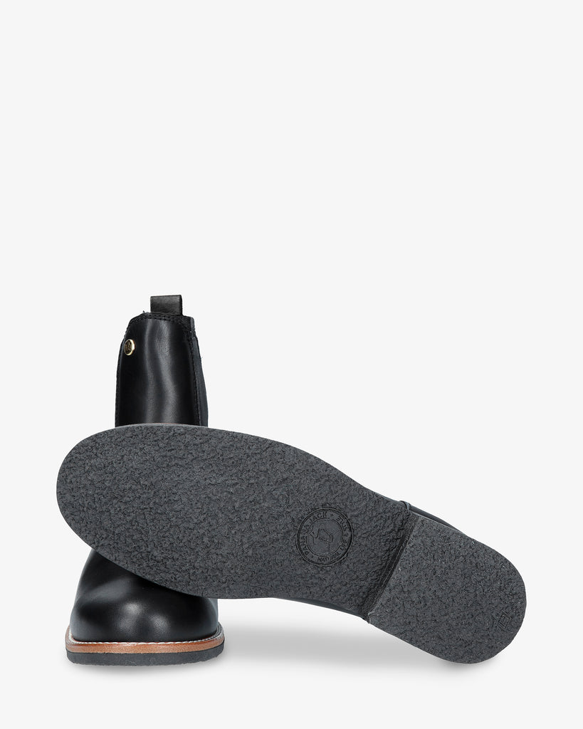 Gillian Igloo Trav botines de piel con forro interior de pelo natural. negro