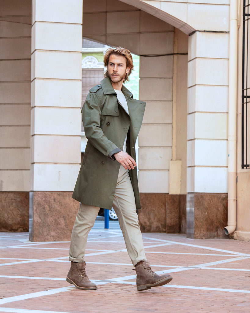 Glasgow Igloo botines de piel con forro interior de pelo natural. humo