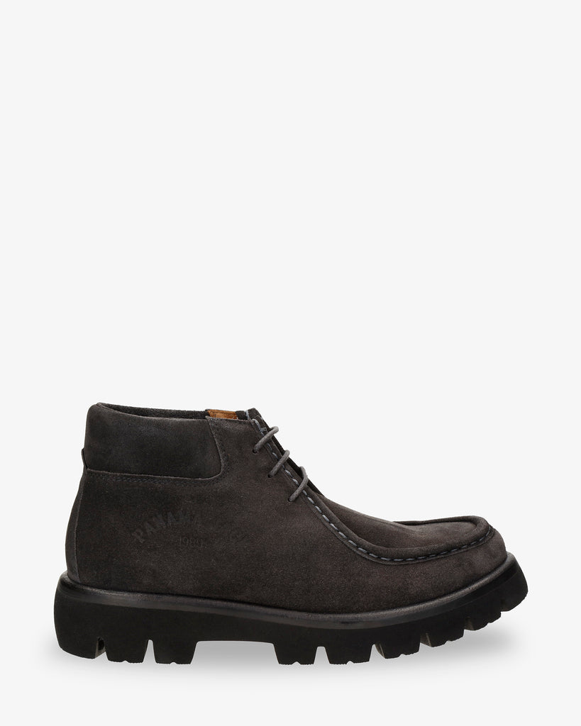 Lucca botín de piel con forro interior de piel. gris