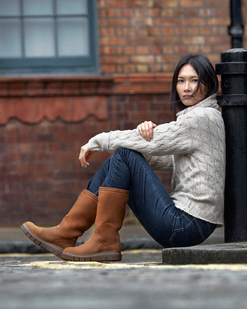 Neck botas de piel con forro interior de pelo. cuero