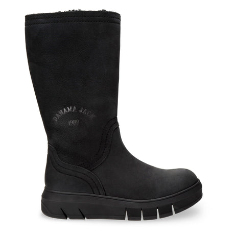 Neck botas de piel con forro interior de pelo. negro