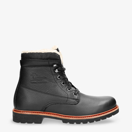 P03 Aviator botas de piel con forro interior de algodón. negro