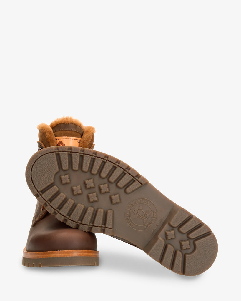 P03 Aviator Igloo botas de piel con forro interior de pelo natural. cuero