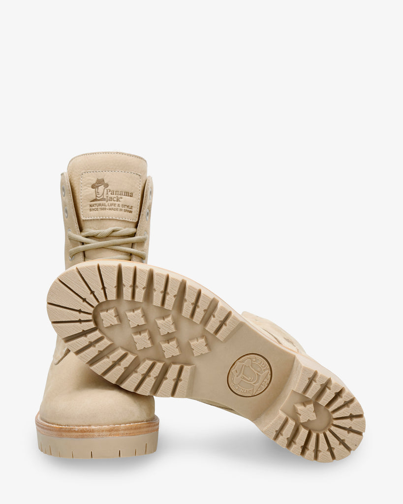 Padma botas de piel con forro interior de pelo. crudo