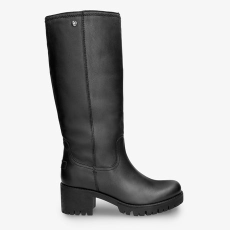 Padua botas de piel con forro interior de pelo. negro