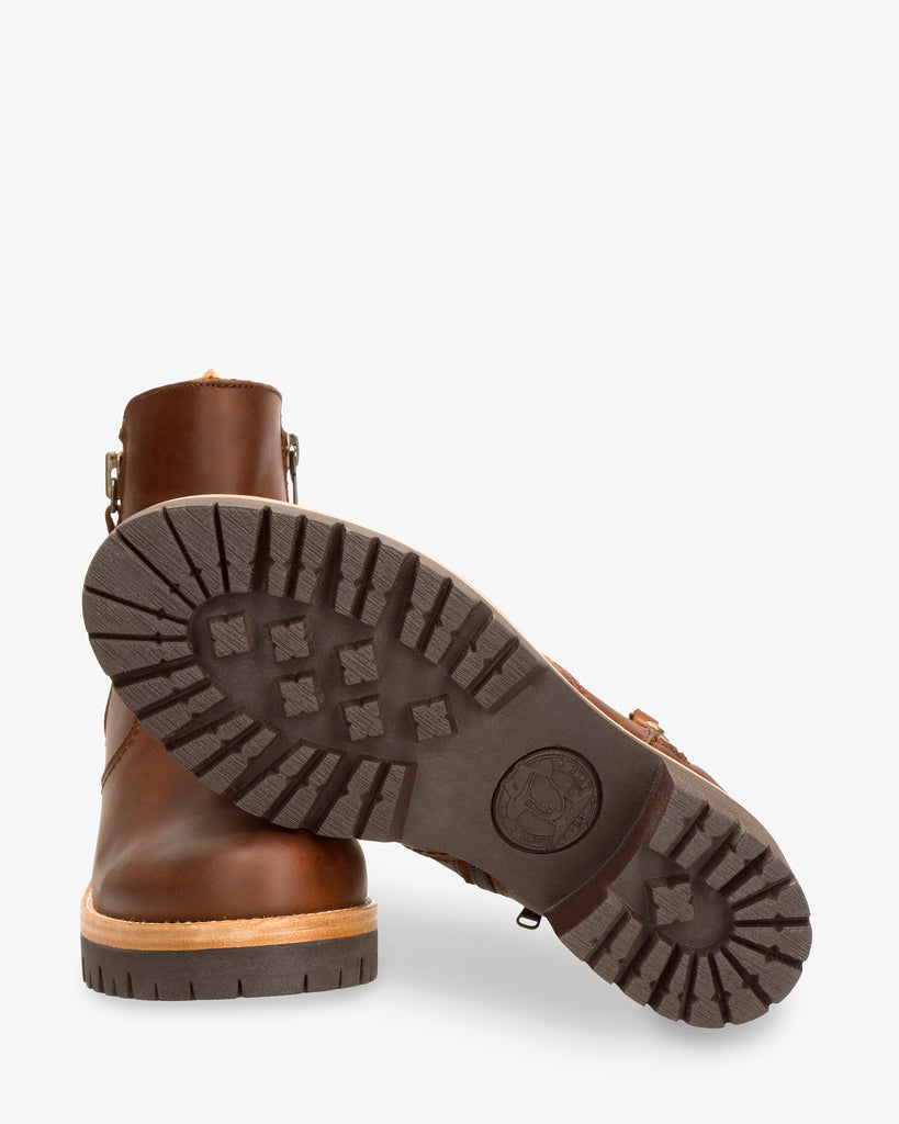 Pauline Igloo botines de piel con forro interior de pelo natural. cuero