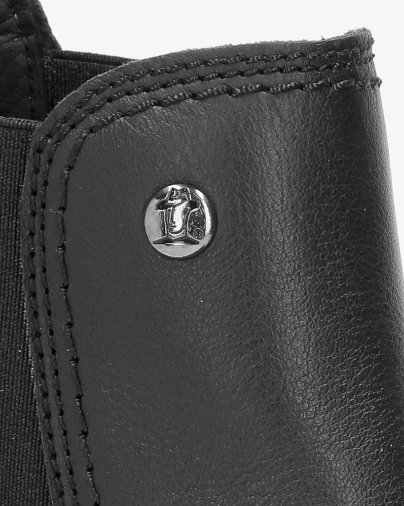 Pia botines de piel con forro interior de piel. negro