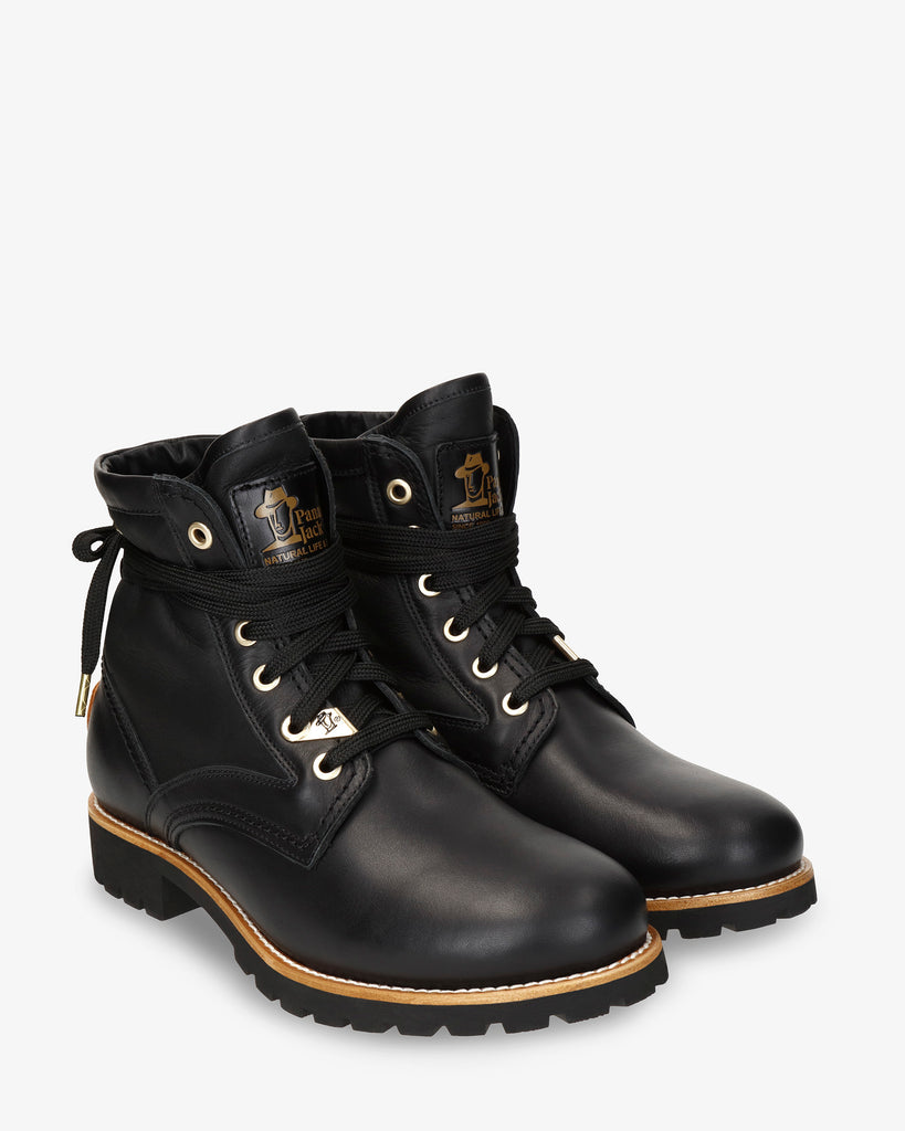 Route Boot Reporter Igloo Trav botas de piel con forro interior de pelo natural. negro