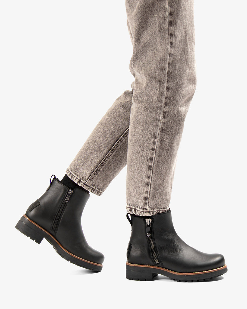 Rym botas de piel con forro interior de pelo. negro