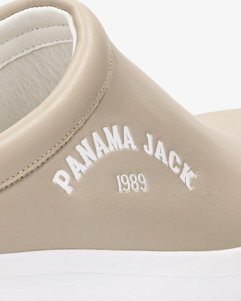 Yeray zueco de piel con forro interior de piel. taupe